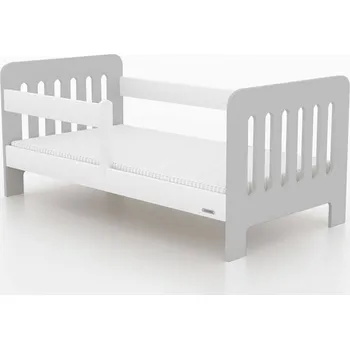 Dětská postýlka NEW BABY Dětská postel se zábranou ERIK 140x70 cm bílo-šedá 144x75x65 šedá