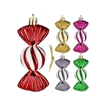 Vánoční ozdoby Barevné bonbóny - 6 cm, sada 5ks