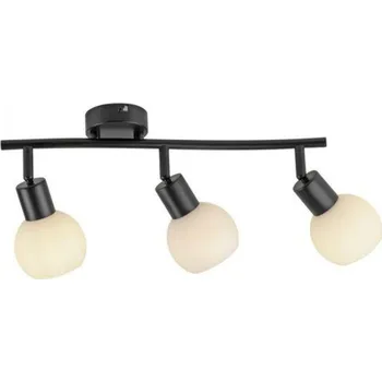 JUST LIGHT LED stropní svítidlo černé 3 ramenné otočné spoty opálové sklo 3000K LD 12152-18