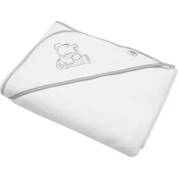 NEW BABY Dětský froté ručník s výšivkou a kapucí 100x100 bílý medvěd 100x100 bílá