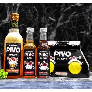 Sprchový gel Výhodný set naší pivní kosmetiky 4v1 - šampon, sprchový gel, pěna a šumivé bomby