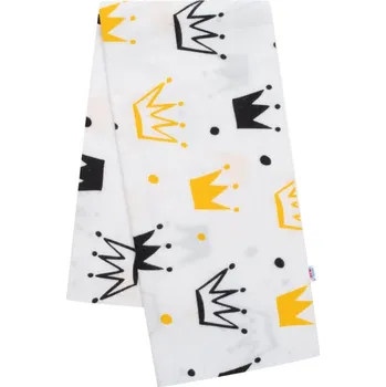 látková plena NEW BABY Flanelová plena s potiskem bílé koruny 70x80 bílá