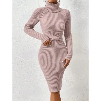 Dámské šaty Dámské svetrové šaty Barva: Růžová, Velikostní tabulka: XL