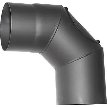 Kouřovod Koleno HS.CO 090/200/2,0 mm, s čistícím otvorem, kouřovod, kouřové kominové koleno pro spojování trubek kouřovodu