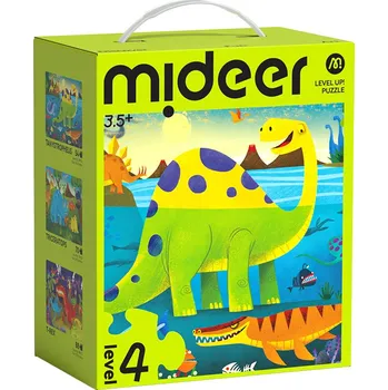 Puzzle Mideer LEVEL UP! 04 - Dinosauři puzzle 3v1 (54, 70 s 88 dílků)