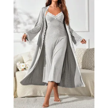 Dámská noční košile Dámský pyžamový set Barva: Šedá, Velikostní tabulka: XL