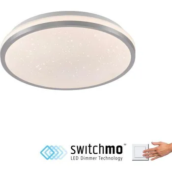 JUST LIGHT LED stropní svítidlo průměr 28cm stříbrné hvězdné nebe krokově stmívatelné 3000K LD 14293-21
