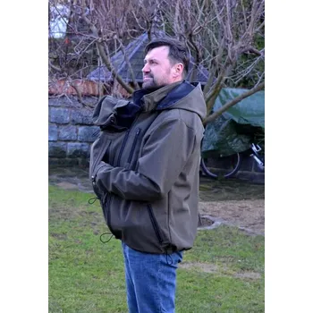 Pánská bunda Shara Pánská softshellová nosící bunda - různé barvy Velikost: XXXL, Vzor: khaki žíhaná