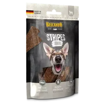 Pamlsek pro psa Belcando Stripes Jehněčí balení 70 g bezlepkové pamlsky pro psy od psiskoty.cz (Odměňte chlupáče pamlskem, který si zamiluje. Objevte rozmanitost chutí s jehněčím, krillem, pivovarskými kvasnicemi a bylinkami. Doplňkové krmivo pro psy.)