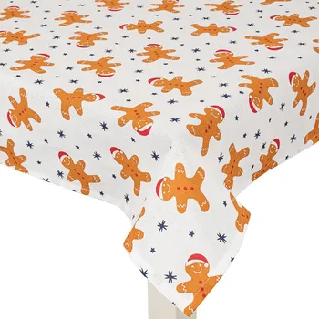 ubrus Home Elements Ubrus Perníčky bílá, 140 x 120 cm, hnědá