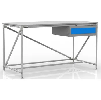 Dílenský stůl ENPRAG Dílenský stůl s kontejnerem s jednou zásuvkou 24040537 [šedá + stříbrné spojky]