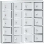 KOVOS Kovová skříň s 20 uzamykatelnými schránkami [antracitová, standardní cylindrický (2 klíče)]