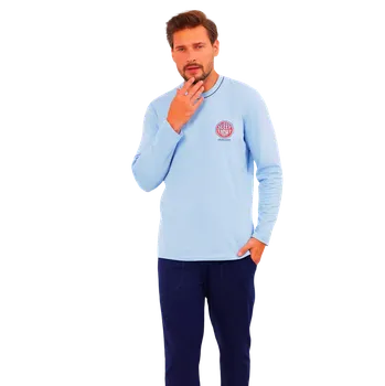 Pánské pyžamo Pánské dlouhé pyžamo Italian Fashion Greg Modré M Modrá