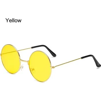 Retro kulaté sluneční brýle pro ženy a muže | Ochrana před sluncem - žlutá