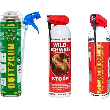 Sada pachových ohradníků HAGOPUR na srnky a prasata (Sada pachových ohradníků HAGOPUR proti srnkám a prasatům. SLOŽENÍ SADY: 1x nosná pěna, 1x koncentrát na srnky, 1x koncentrát na prasata.)