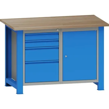 Dílenský stůl KOVONA Dílenský stůl s vloženými kontejnery SD41223 [A_buková spárovka 40 mm]