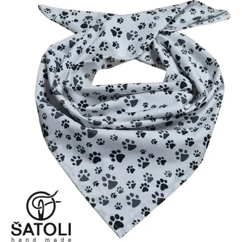 Šatoli.cz Bavlněný šátek 60x60 cm Tlapky na bílé