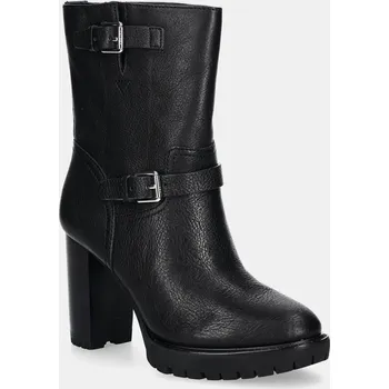 Dámské kozačky Kožené kotníkové boty Lauren Ralph Lauren Lyvia dámské, černá barva, na podpatku, 802937819001 802937819001.001 99X, EUR 39
