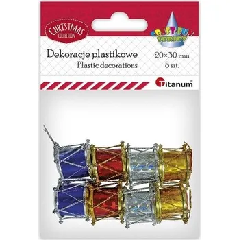 Set školních potřeb Dekoracje plastikowe bębenek Xmass 20x30mm 8szt