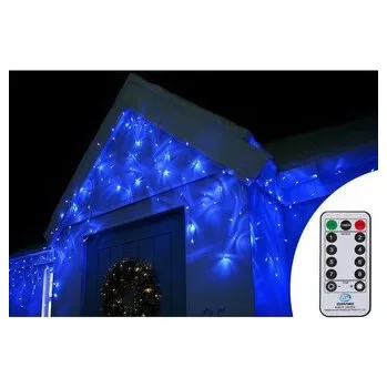LED krápníky - 14,5m, 300LED, 8 funkcí, ovladač, IP44, modrá