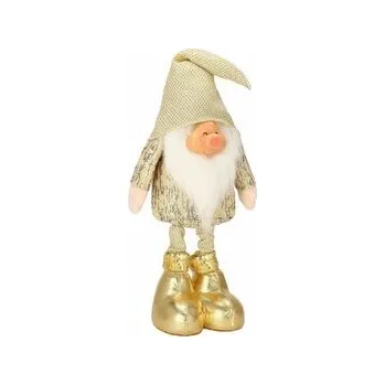 Vánoční dekorace Skřítek GNOM s frňákem 50 cm, zlatý