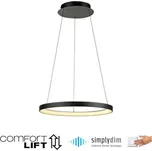 PAUL NEUHAUS LED závěsné svítidlo černé nastavitelná výška stmívatelné paměťová funkce SimplyDim 3000K PN 2851-18