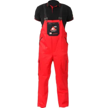 montérky Pracovní kalhoty ACI montérky s laclem červené Velikost: 62