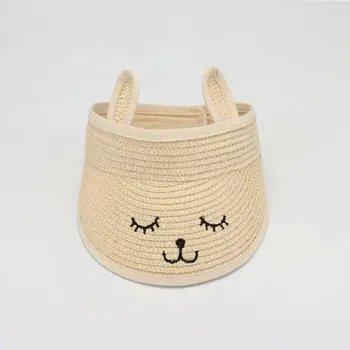 Klobouk Dětský letní klobouk s UV ochranou | Ochrana před sluncem pro děti - béžové oko,Nastavitelná délka 48-52 cm