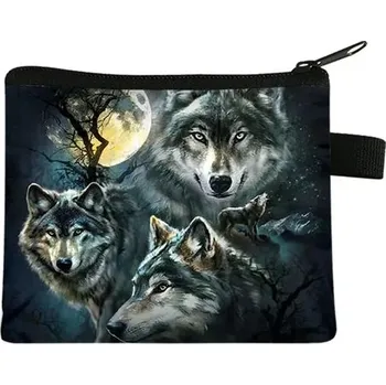 Mini peněženka s motivem vlka - 010