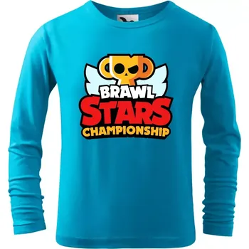 Dětské tričko Brawl Stars Championship dlouhým rukávem tyrkysové