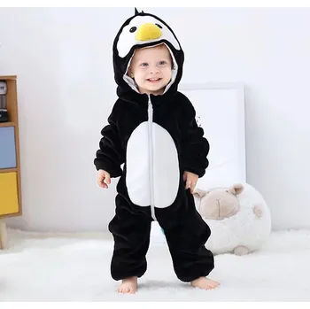 Kostým/plyšový overal pro kluky i holky - zvířátka Motiv: tučňák, Velikost: 80/9-12 měsíců