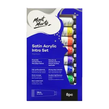 Vodová barva Mont Marte sada akrylových barev BASIC, 8 x 18ml, č.8181, tuba, papírový obal