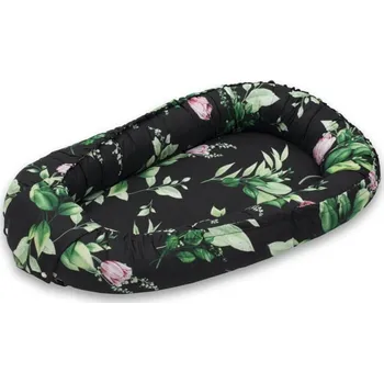 Hnízdečko pro miminko NEW BABY Multifunkční hnízdo pro miminko Pivonky 88x50 černá