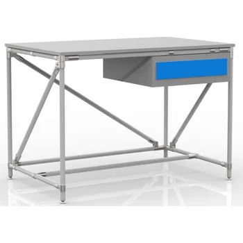 Dílenský stůl ENPRAG Dílenský stůl s kontejnerem s jednou zásuvkou 24040530 (3 modely) [nerez + stříbrné spojky]