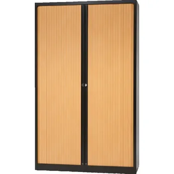 Šatní skříň BISLEY Policová roletová skříň Bisley ET412/19/4S [černá (av1, černá), strukturovaný lak, černá]