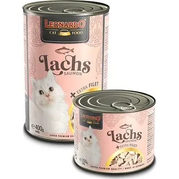 Krmivo pro kočku Leonardo Losos + extra Filet balení 400 g - od psiskoty.cz