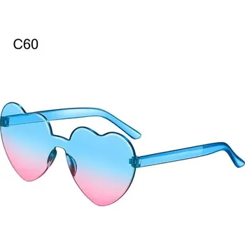 Srdcové barevné sluneční brýle na party | Ochrana před sluncem - C60