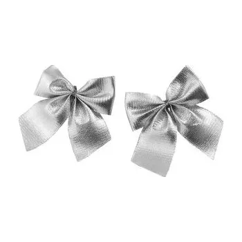 Party dekorace Kokardy srebrne 14szt