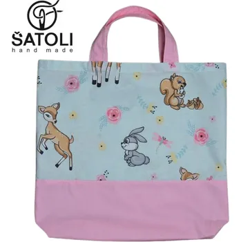 Nákupní taška Šatoli.cz Dětská nákupní taška Zvířátka na mentolové