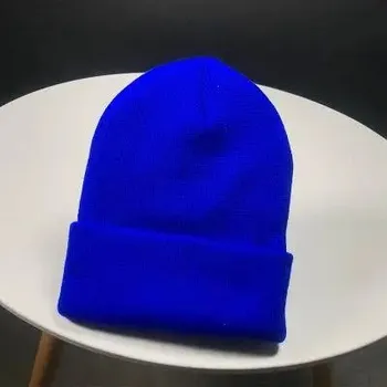 Čepice Dámská a pánská zimní pletená čepice | Teplá pokrývka hlavy - modrý