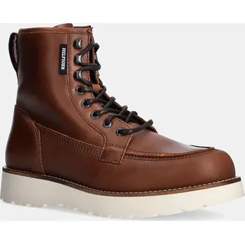 Pánská obuv Kožené boty Tommy Hilfiger TH AMERICAN PREM CHECK LTH BOOT FM0FM05194 hnědá 88X, EUR 40
