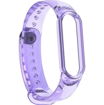 Příslušenství k chytrým hodinkám Silikonový průhledný řemínek měnící barvu Mi Band 8/9/10 Barevná varianta: Fialový