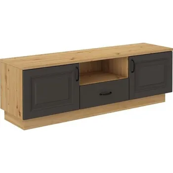 Televizní stolek Stolarz-Lempert TV stolek Flawia RTV 150 GR 2D1S - dub Artisan + Grafit