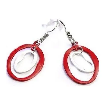 Náušnice Prosperk Náušnice dvoubarevné kruhy Barva: Červená