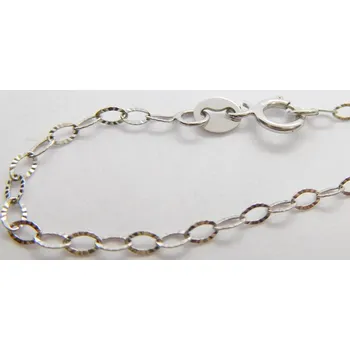 Řetízek Klenoty Budín Dámský gravírovaný zlatý řetízek z bílého zlata 585/1,11gr 42cm H799 (Klenoty Budín Dámský gravírovaný zlatý řetízek z bílého zlata 585/1,11gr 42cm H799)