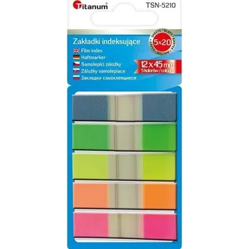 Set školních potřeb Zakładki indeksujące fluo 12x45mm 5x20 kartek
