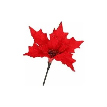 Vánoce Vánoční hvězda na stonku 24x15 cm červená