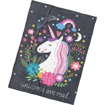 Dětská deka Carbotex Velká fleecová deka Kouzelný jednorožec 150x200 cm