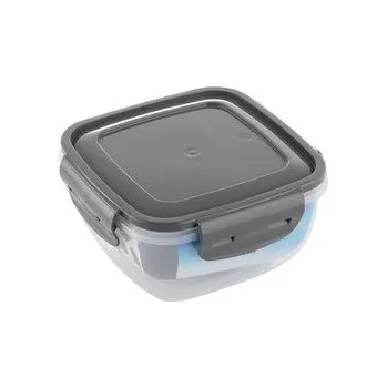 Dóza na potraviny HRANATÁ DÓZA NA POTRAVINY S KLIPSY ŠEDÁ 500ML