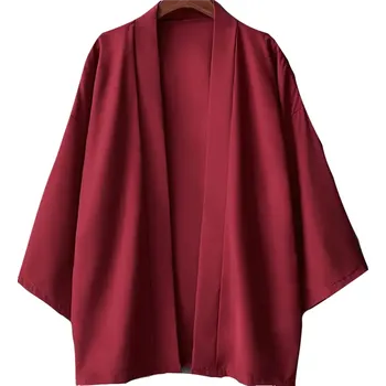 Pánský svetr Pánský kardigan 3/4 rukáv kimono Velikost: M, Barva (Varianta): Red A